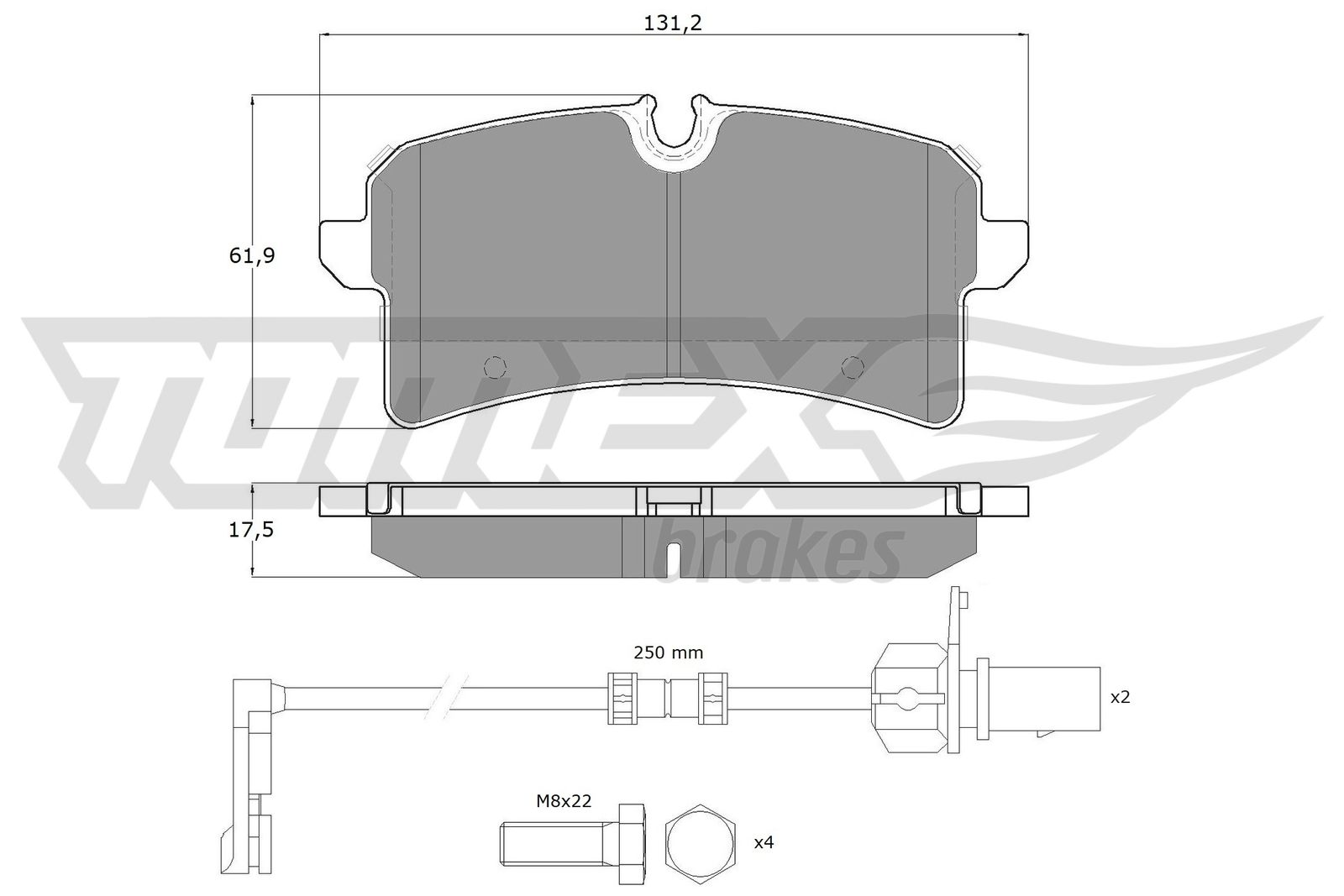 Sada brzdových platničiek kotúčovej brzdy TOMEX Brakes
